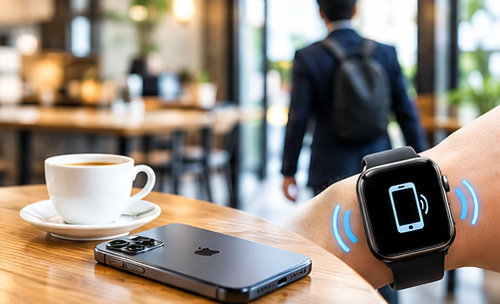 Apple WatchでiPhoneの置き忘れを通知するイメージ